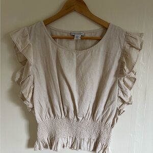 Elegant Cream Ruffle Top